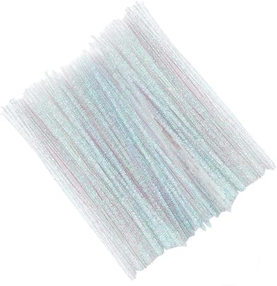 Glitter Pijpenragers - Chenille Stengels - Creatief Knutselen - Zacht En Buigzaam - 30cm Lang - Wit