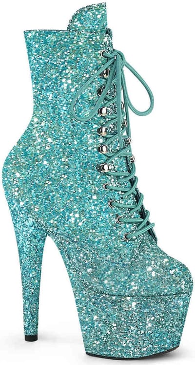 Pleaser - ADORE-1020GWR Plateau Laarzen, Paaldans schoenen - US 5 - 35 Shoes - Turquoise