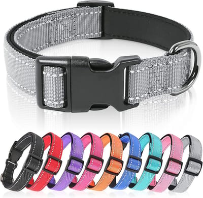 Verstelbare Reflecterende Hondenhalsband van Neopreen Nylon voor alle Hondenrassen - Zacht en Duurzaam