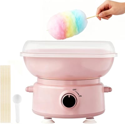 Mini Katoenwolmachine - Voor Kinderen en Gezinnen - 10 Staven - Suiker Lepeltjes Inbegrepen - Familie Feestmachine - Verjaardag Artikelen -Feestaccessoire - Kinderviering Tool- Verjaardag - Kerstmis - Vakantie - Vroeugereuze Momenten