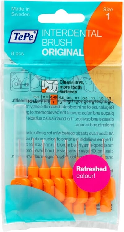 3x TePe Ragers 0,45 mm Oranje blister à 8 stuks
