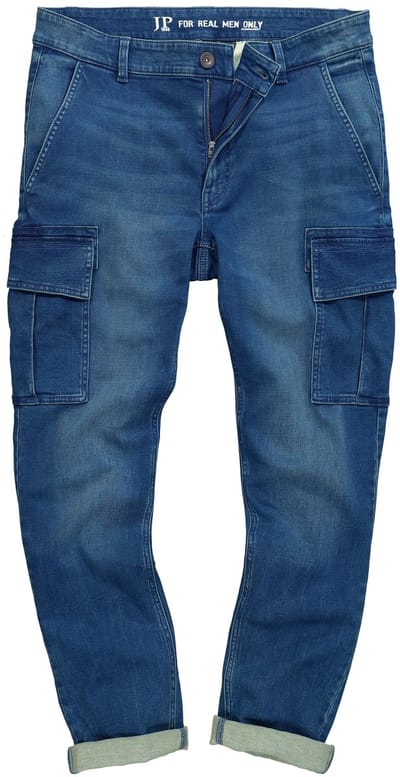 JP 1880 - Heren - Cargojeans denim FLEXNAMIC® Straight Fit - Blauw denim - Maat 56