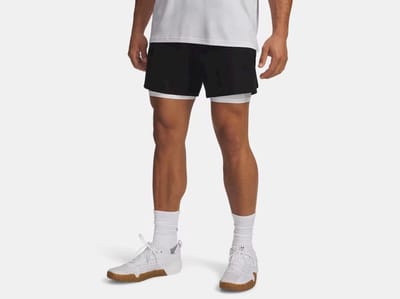 UNDER ARMOUR - ua vanish elite 6in short-blk - 2in1 korte legging heren - Zwart