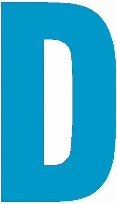 Lettersticker D 10x5cm, LICHTBLAUW plakletter, huisnummersticker, toevoeging huisnummer