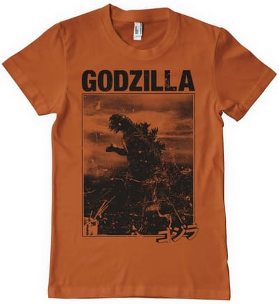 Godzilla Vintage T-shirt, gebrand oranje