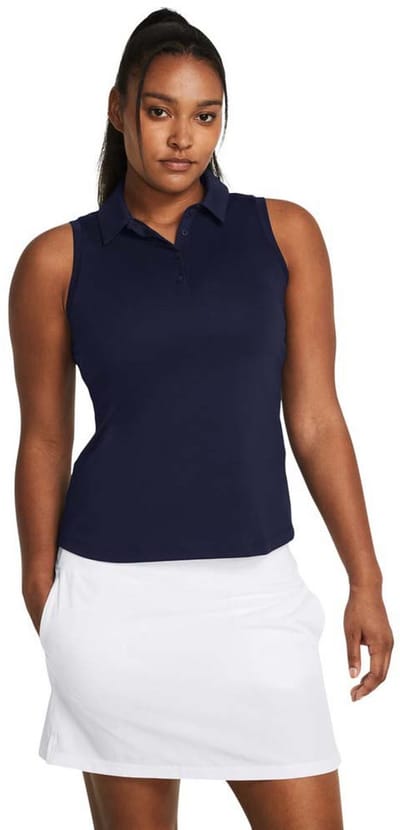 Under Armour Golf Playoff Mouwloze Poloshirt Voor Dames Blauw M Vrouw