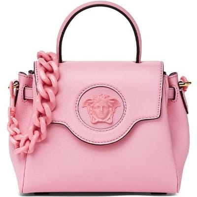 Versace La Medusa Kleine Handtas Babyroze/Versace Goud Dames Top-handvat DBFI040-DVIT2T-1P65V Basic Set (Bag+Dust Bag) pink