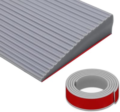 Drempelhelling Rubber - Oprijplaat Rolstoel - Zachte Overgangen Maken - Zelfklevende Achterkant - 3 x 8 x 90 cm - Zwart