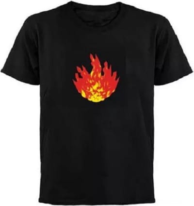 LED T-shirt Equalizer - Vuur - XS