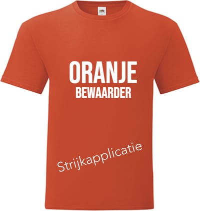 Strijkapplicatie Voetbal - Oranje bewaarder - WIT - Nederlands elftal voetbal