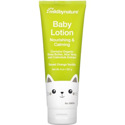 Lotion pour bébé Mild By Nature, vanille et orange, 237 ml (227g) yellow