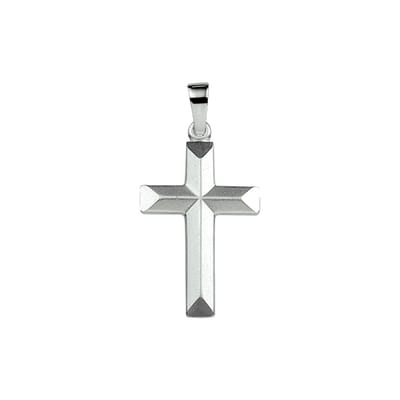 Hanger Kruis Gediamanteerd Zilver Gerhodineerd