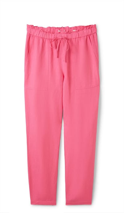 Tom Tailor - Broek - Maat 36 - Vrouwen - Roze - Vlas of linnen
