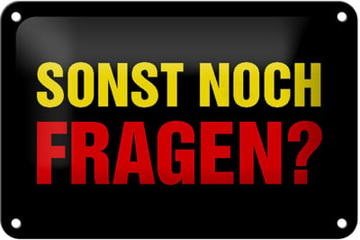 Blechschild Spruch 18x12cm sonst noch Fragen Schild