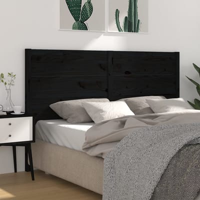 vidaXL - Hoofdbord - 126x4x100 - cm - massief - grenenhout - zwart