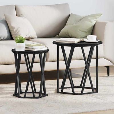 vidaXL - Salontafel - 2 - st - Zwart - Eiken - 50 - x - 50 - x - 50 - cm