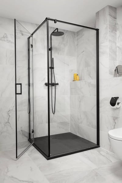 Ben meteora Douchecabine - Linksdraaiend - 100x90x200 cm - Veiligheidsglas - Mat Zwart - Douchewand