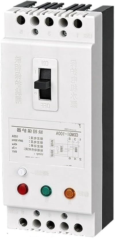 Beveiligingsschakelaar - Stroomonderbreker - Elektrische bescherming - Fase-uitval beveiliging - 100 Ampère - Grijs
