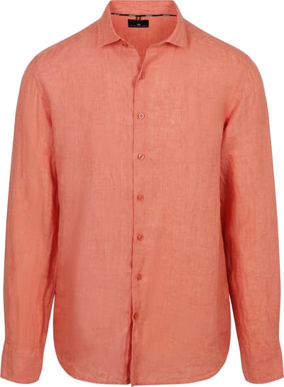State Of Art Overhemd Linnen Zalm - Maat 4XL - Heren - Overhemden Casual