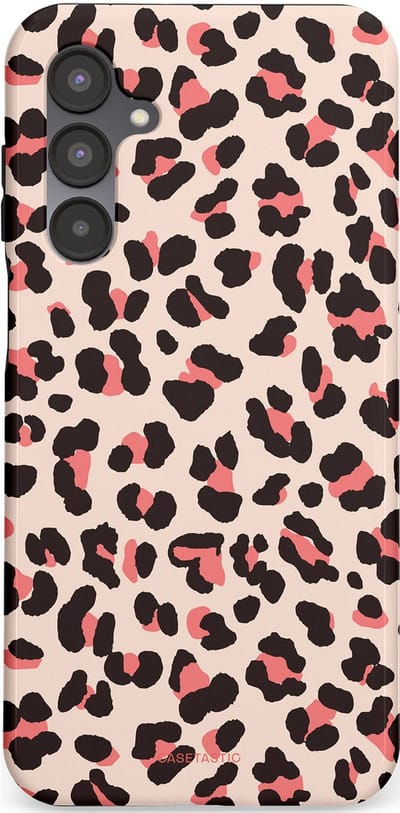 Casetastic hoesje geschikt voor Samsung Galaxy A16 - Dubbellaagse bescherming - Tropische Panter - Fashion Case - Zand Zwart Koraal