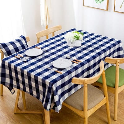 Nieuw Waterdicht Ruitjes Feesttafelkleed Plaid Tafelkleed Garengeverfd Effen Tafelkleden Huis Eetkamer Decoratie 90X90 CM