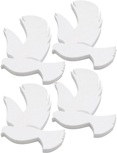 Piepschuim vormen - duif - 4x - H20 x B16 cm - styropor hobby / DIY vorm - basis knutselfiguren