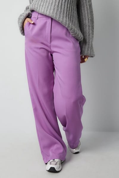 Yehwang - Gimme - comfort - broek - chino - flair - Lila - paars - Maat S