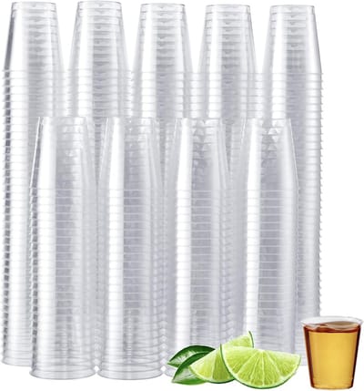 Plastic Shotglaasjes, Transparante Shotglazen (30ml) - Borrelglaasjes voor Bruiloften, Verjaardagen, Kerst & Feesten - Stevig & Herbruikbaar