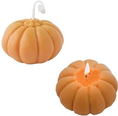 2 Stuks Pompoen Geurkaarsen – Handgemaakte Soja Wax Decoratie voor Bruiloft en Feestdagen