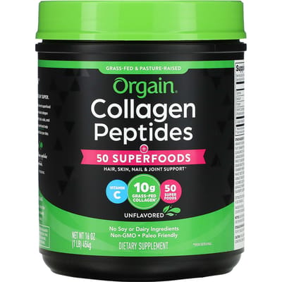 Collageen Peptiden, met 50 Superfoods, Ongezoet, 454G (1 pond)