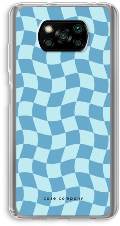 Case Company® - Hoesje geschikt voor Poco X3 Pro hoesje - Grid Blauw - Soft Cover Telefoonhoesje - Bescherming aan alle Kanten en Schermrand