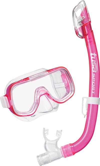 TUSAsport UC2022 Mini-Kleio Dry Snorkelset (Jeugd 6–12 jaar) | Comfortabel Junior Masker & Volledig Dry-Top Snorkel voor Veilige & Leuke Snorkelavonturen