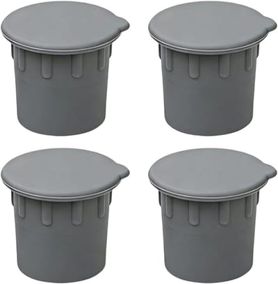 Zwembadomheining Plug - Dek Bodembedekker - Veiligheid Buiten - Naadloze Integratie - 4 Stuks - Grijs