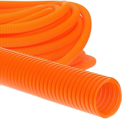 50 meter Kalitec gegolfde buis PPmod NW 22 | open gegolfde slang | marterbeschermingsbuis | lege buis | oranje