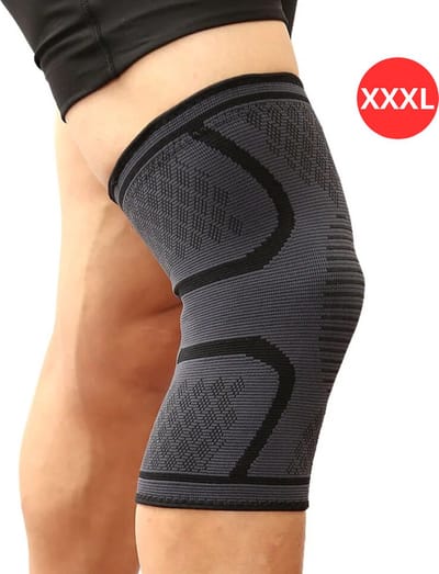 Livano Sportbrace Knie - Kniebrace - Knee Sleeves Powerlifting - Knee Support - Compressie Knie Brace - Knee Wraps - Dames - Heren - Zwart - Maat XXXL