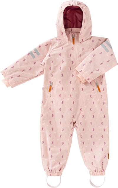 Fresk Regenpak voor Kinderen 1 yr - Buitenspeelpak - Regenoverall - Regenkleding met Ritssluiting - Reflecterend - Elastische Afsluitingen - Meisjes - Roze - Seahorse