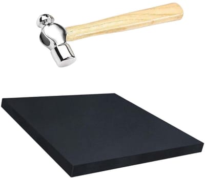 Dailygoods- Mini-Hamer 15 cm - Metalen Sieradenhamer - Rubber Houder 10 x 10 x 2 cm - Voor Sieraden Maken - Schokdempend - Nauwkeurige Slagkracht