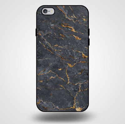 Smartphonica Telefoonhoesje voor iPhone 6/6s met marmer opdruk - TPU backcover case marble design - Goud Grijs geschikt voor iPhone 6/6s