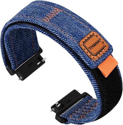 Denim Horlogeband van Stof met Snelle Bevestiging voor Heren en Dames - 16 tot 24 mm Geschikt voor Diverse Horloges