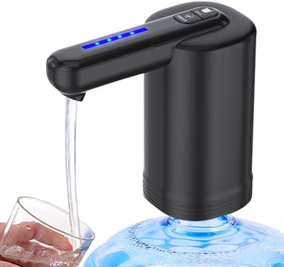 Dailygoods - Waterfles pomp - USB-oplaadbare waterdispenser - Compact en draagbaar - Zwart - Voor thuis en kantoor - Ideaal voor outdoor gebruik