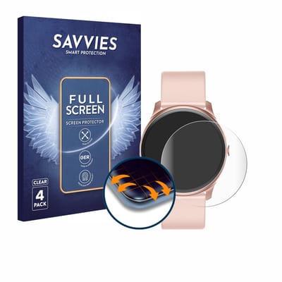 Savvies - Screenprotector voor Maxcom Smartwatch Fit FW32 Neon - Folie Beschermfolie transparant volledig dekking 4 Stuks