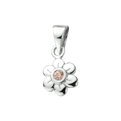 Zilver Gerhodineerde Hanger bloem zirkonia 1330245