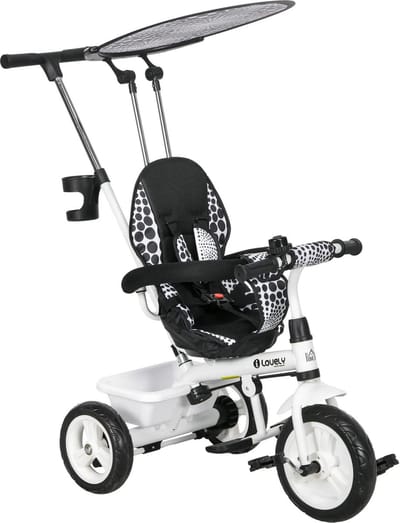 Driewieler met duwstang - Kinderfiets - Loopfiets - Loopauto - Speelgoed - Buitenspeelgoed