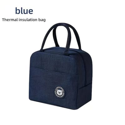 Kleine Lunchtas - Blauw - 20cm x 23cm x 13 cm - Volwassenen en kinderen - Compact & Handig - Thermische zak - Koeltas - lunchbox - Picknick -School - Lunch - Werk