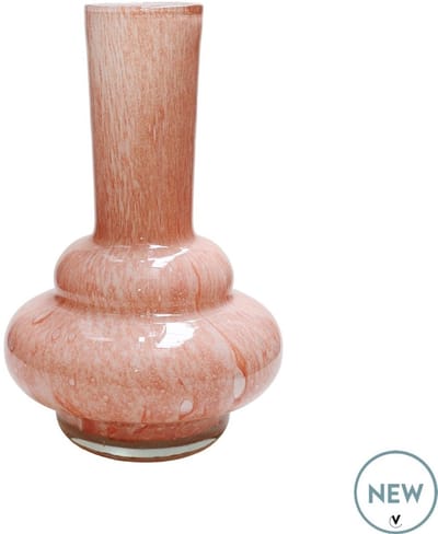 Vaas Bolombo Elite | Rose | Mond geblazen glas | Uniek design | Dik zwaar glas | Ø20 x H36 cm