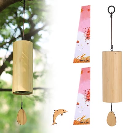 Tuinwindgong - Bamboe windgong - Met touw - Uniek - Japanse tuin - Campingdecoratie - Spa-instrument - Handgemaakte bel - Enkel