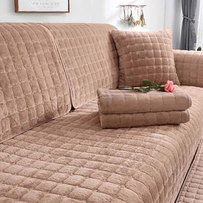 Pluche effen kleur bankhoezen voor woonkamer flanellen bank handdoek moderne antislip hoekbank hoes 70x70