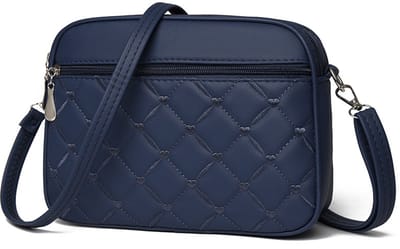 Dames Gesteppte Crossbody Tas - Kleine Hartgestikte PU-Leder Schoudertas - Meerderrits Casual Dagelijkse Tas