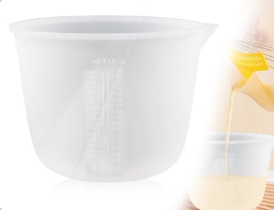 Dailygoods- Maatbeker 1000 ml - Siliconen - Herbruikbaar - Meetgereedschap - Gietijzeren modellen - Duidelijke schaalmarkeringen - Mengbeker