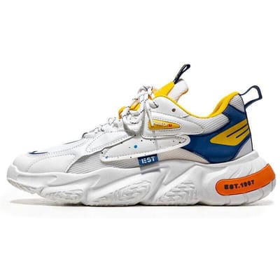 Lente Herfst Heren Nieuwe Ademende Mesh Schoenen Mode Comfort sportschoenen Uitverkoop Casual wandelsneakers Dikke Zool Sneaker 40 white
